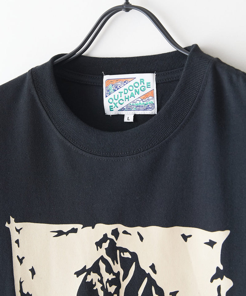 リーフプリント クルーネック T シャツ オーバーサイズ【OUTDOOR EXCHANGE/アウトドアエクスチェンジ】