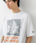 リーフプリント クルーネック T シャツ オーバーサイズ【OUTDOOR EXCHANGE/アウトドアエクスチェンジ】