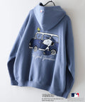 【PEANUTS/ピーナッツ】【ユニセックスデザインでリンクコーデにも◎】MLB×PEANUTS 裏起毛ジップパーカー 保温 キャラクター ドジャース ヤンキース ホワイトソックス