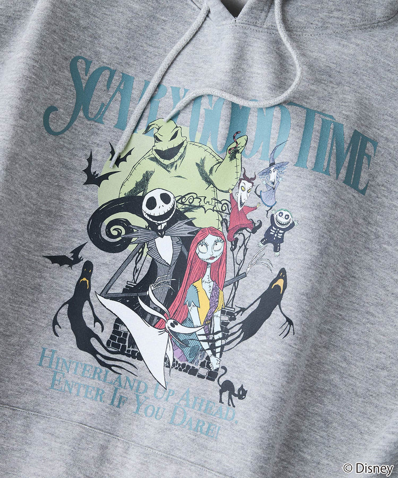 【DISNEY/ディズニー】＜ナイトメアー・ビフォア・クリスマス＞＜ディズニーヴィランズ＞ビッグシルエット 裏起毛 プルオーバーパーカー フーディー ドロップショルダー オーバーサイズ