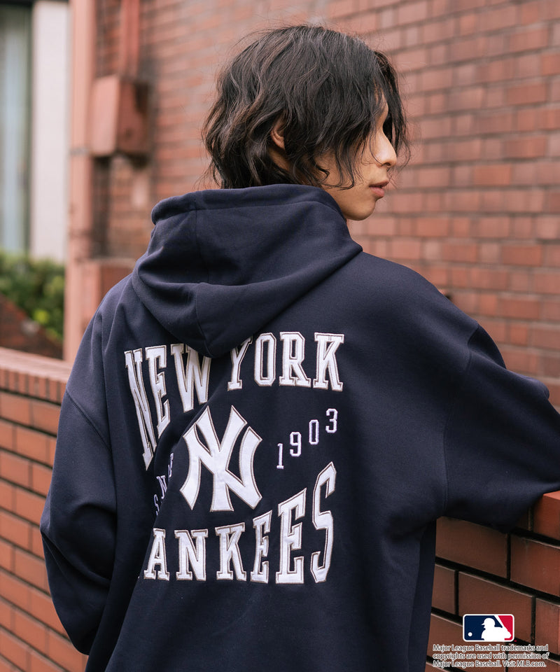 【MLB/メジャーリーグベースボール】裏起毛 バックロゴ フーディー プルオーバーパーカー