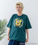 【SPONGEBOB/スポンジ・ボブ】 オリジナルデザイン 刺繍 Tシャツ ドロップショルダー ビッグシルエット ユニセックス キャラクター