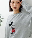 【DISCUS×DISNEY】「ミッキーマウス」キャラクタープリントスウェットトレーナー メンズ レディース ユニセックス
