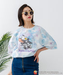 新柄追加！！【TOM AND JERRY/トムとジェリー】オリジナルデザイン 刺繍 Tシャツ ジェリー タフィー ドロップショルダー ビッグシルエット ユニセックス キャラクター