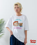 【おさるのジョージ】 オリジナルデザイン 刺繍 Tシャツ ジョージ ドロップショルダー ビッグシルエット ユニセックス キャラクター