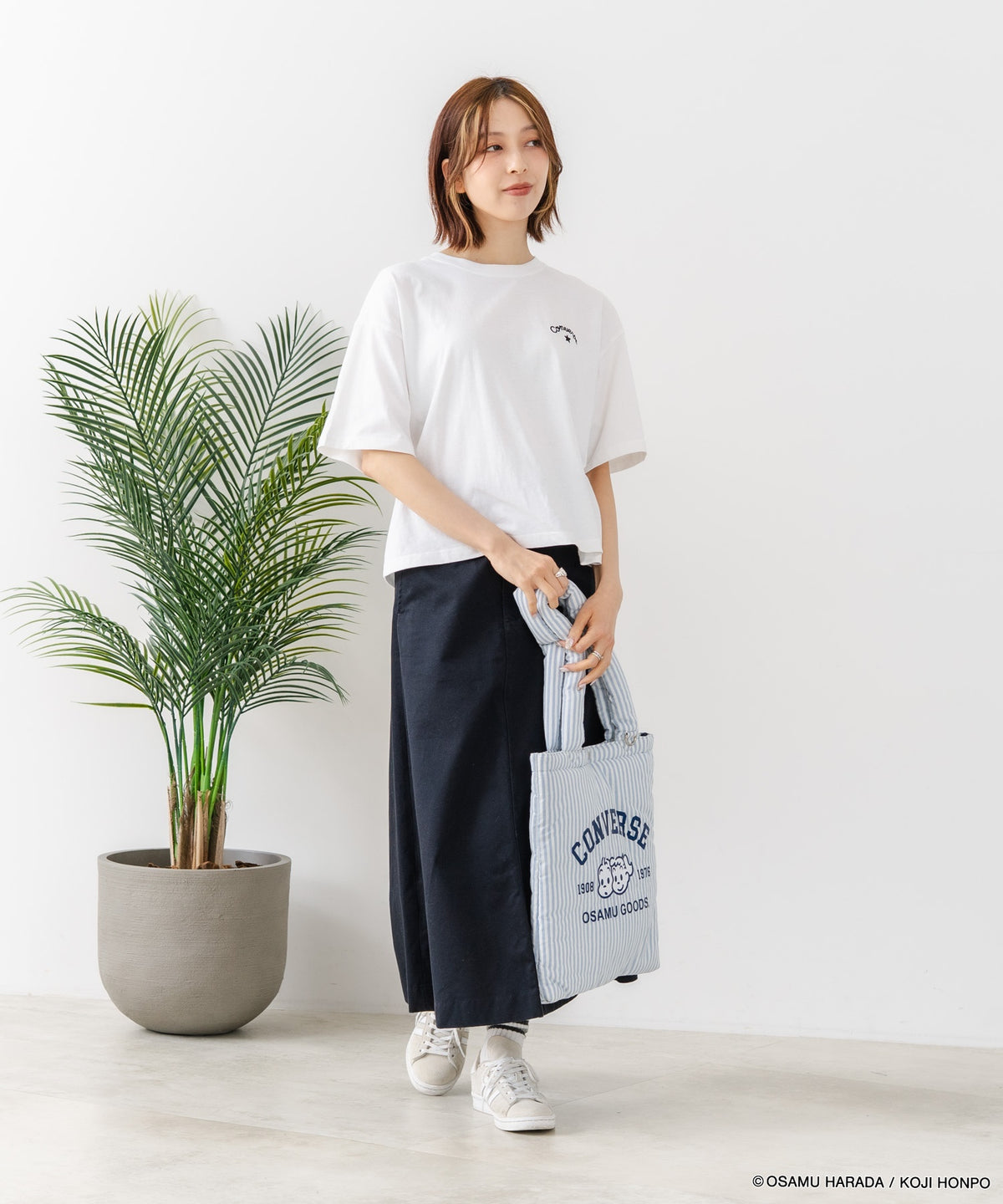 CONVERSE/コンバース】CONVERSE×OSAMUGOODS 天竺 CAT サガラ刺繍Tシャツ