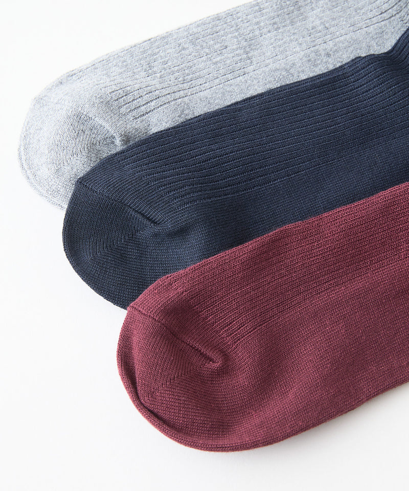 ワンポイント ロゴ刺繍 リブ3Pソックス【U.S. POLO ASSN./ユーエスポロアッスン】