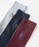 ワンポイント ロゴ刺繍 リブ3Pソックス【U.S. POLO ASSN./ユーエスポロアッスン】
