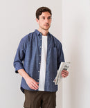 【BLUE STANDARD/ブルースタンダード】【涼しくさらさらな肌ざわりの綿麻シャツ】コットンリネンミックス 7分袖シャツ レギュラーフィット 無地 通気性 清涼感 吸水速乾 紫外線対策