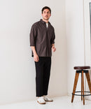 【BLUE STANDARD/ブルースタンダード】【涼しくさらさらな肌ざわりの綿麻シャツ】コットンリネンミックス 7分袖シャツ レギュラーフィット 無地 通気性 清涼感 吸水速乾 紫外線対策