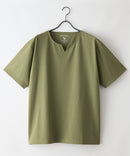 【HEAT BLOCKER/ヒートブロッカー】【まるで着る日傘！遮熱＆UVカット】コットンライク キーネックTシャツ 吸水速乾 アンチピリング イージーケア ユニセックス