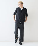 デオドラントドライ 吸水速乾 UVカット ストレッチ無地 ストライプ オープンカラーシャツ 開襟シャツ【BLUE STANDARD/ブルースタンダード】