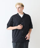 デオドラントドライ 吸水速乾 UVカット ストレッチ無地 ストライプ オープンカラーシャツ 開襟シャツ【BLUE STANDARD/ブルースタンダード】