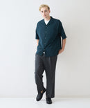 デオドラントドライ 吸水速乾 UVカット ストレッチ無地 ストライプ オープンカラーシャツ 開襟シャツ【BLUE STANDARD/ブルースタンダード】