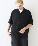 デオドラントドライ 吸水速乾 UVカット ストレッチ無地 ストライプ オープンカラーシャツ 開襟シャツ【BLUE STANDARD/ブルースタンダード】