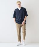 デオドラントドライ 吸水速乾 UVカット ストレッチ無地 ストライプ オープンカラーシャツ 開襟シャツ【BLUE STANDARD/ブルースタンダード】