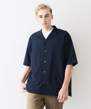 デオドラントドライ 吸水速乾 UVカット ストレッチ無地 ストライプ オープンカラーシャツ 開襟シャツ【BLUE STANDARD/ブルースタンダード】