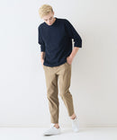 【Blue Standard/ブルースタンダード】ドライリップル フットボール切り替7分袖Tシャツカットソー 吸水速乾 ストレッチ イージーケア さらさら快適 晩夏初秋