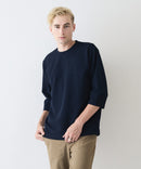 【Blue Standard/ブルースタンダード】ドライリップル フットボール切り替7分袖Tシャツカットソー 吸水速乾 ストレッチ イージーケア さらさら快適 晩夏初秋