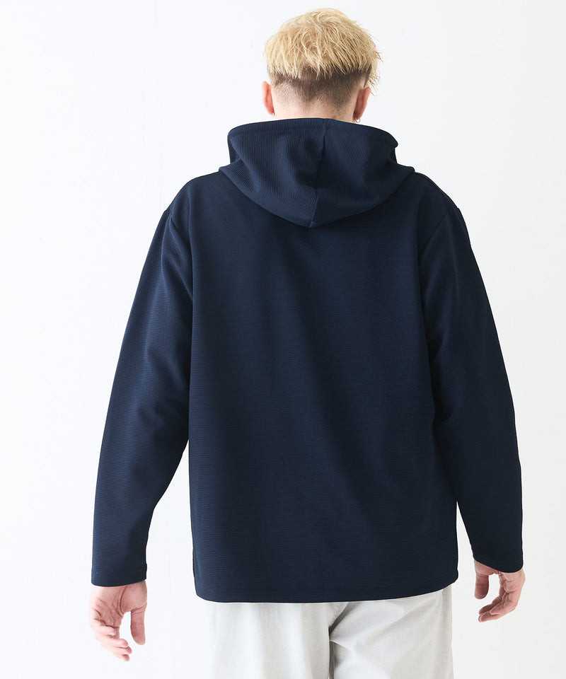 【Blue Standard/ブルースタンダード】ドライリップル フルジップパーカー 吸水速乾 ストレッチ イージーケア さらさら快適 日焼け対策 冷房対策