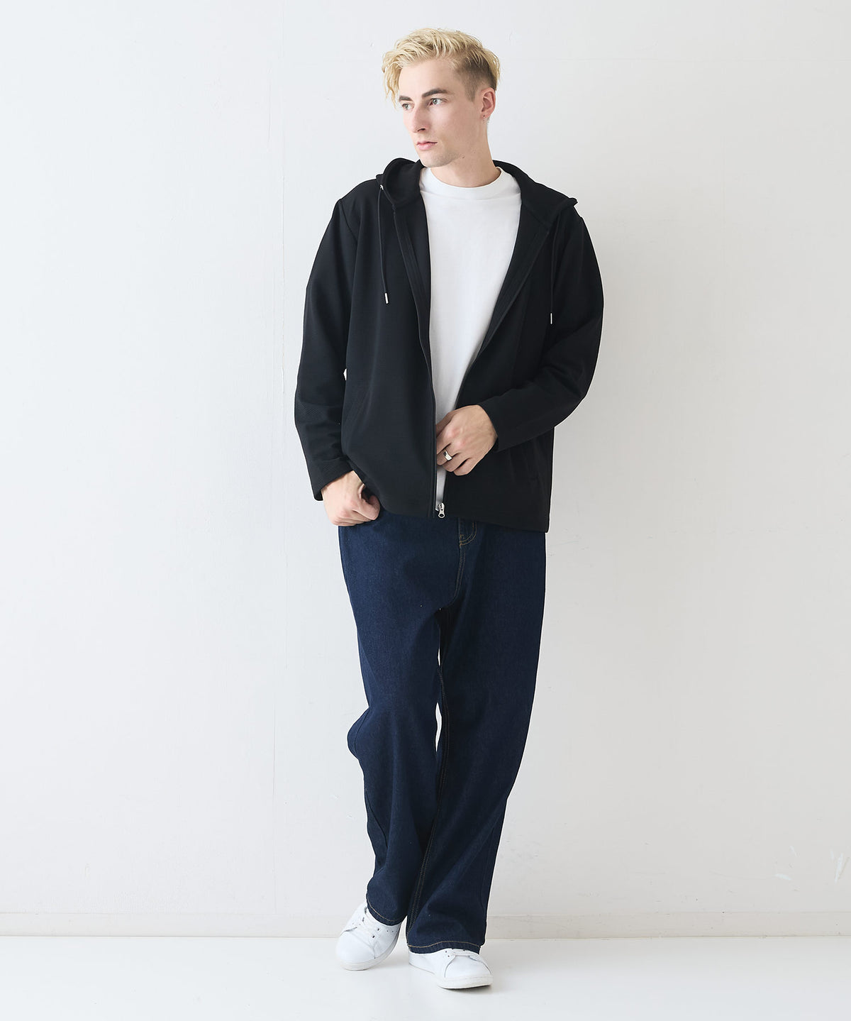 Blue Standard/ブルースタンダード】ドライリップル フルジップパーカー 吸水速乾 ストレッチ イージーケア さらさら快適 日焼