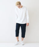 【Blue Standard/ブルースタンダード】ドライリップル フェイクレイヤード キーネックロンT カットソー 吸水速乾 ストレッチ イージーケア さらさら快適 晩夏初秋