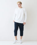 【Blue Standard/ブルースタンダード】ドライリップル フェイクレイヤード キーネックロンT カットソー 吸水速乾 ストレッチ イージーケア さらさら快適 晩夏初秋