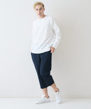 【Blue Standard/ブルースタンダード】ドライリップル フェイクレイヤード キーネックロンT カットソー 吸水速乾 ストレッチ イージーケア さらさら快適 晩夏初秋