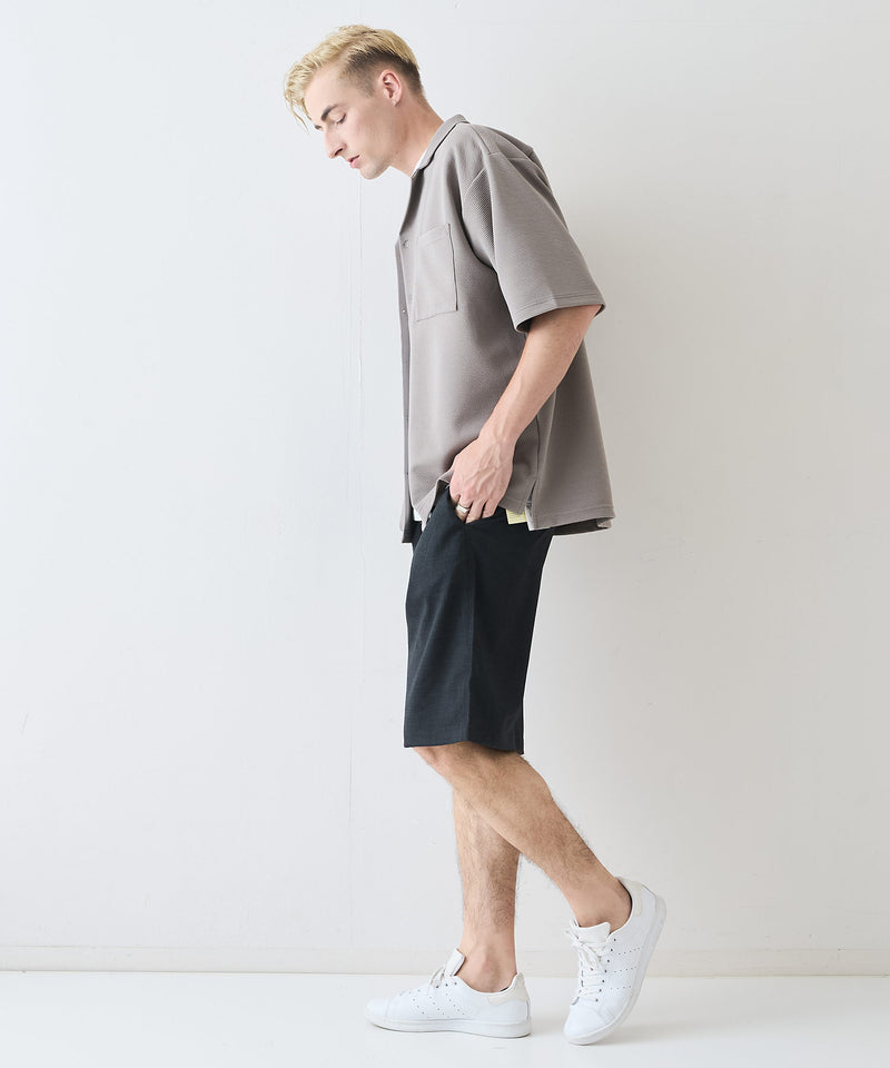 快適素材 リネンタッチ ショートパンツ ドライタッチ 速乾 シャリパン ストレッチ【NATURAL STORY/ナチュラルストーリー】