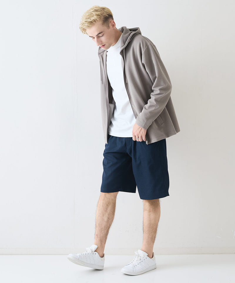 快適素材 リネンタッチ ショートパンツ ドライタッチ 速乾 シャリパン ストレッチ【NATURAL STORY/ナチュラルストーリー】