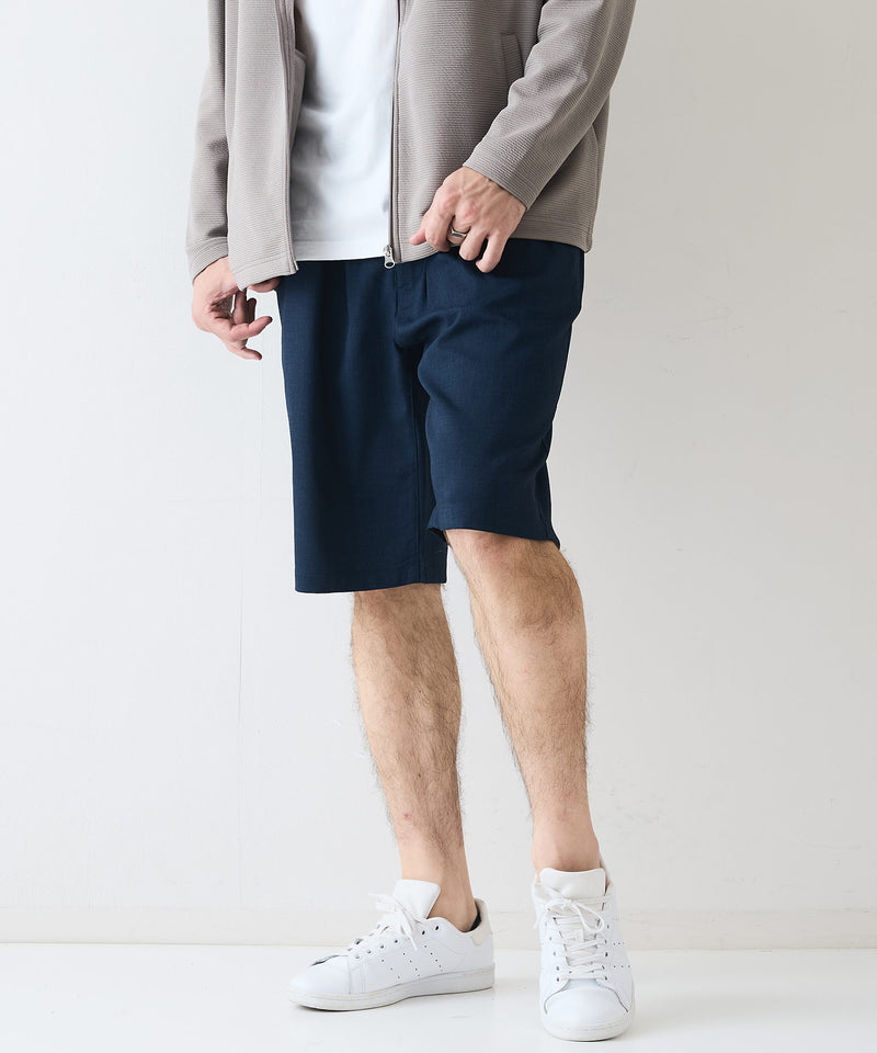 快適素材 リネンタッチ ショートパンツ ドライタッチ 速乾 シャリパン ストレッチ【NATURAL STORY/ナチュラルストーリー】