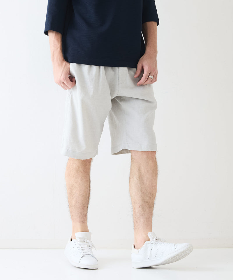 快適素材 リネンタッチ ショートパンツ ドライタッチ 速乾 シャリパン ストレッチ【NATURAL STORY/ナチュラルストーリー】