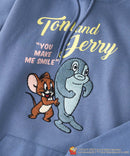 【TOM and JERRY/トムとジェリー】オリジナルデザイン 刺繍 プルオーバーパーカー フーディー ジェリー タフィー サカナ ドロップショルダー ビッグシルエット