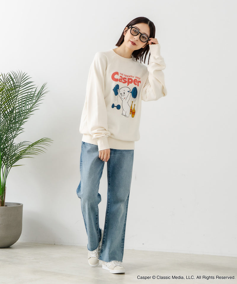 【DISCUS×Casper】キャラクタープリントスウェットトレーナー メンズ レディース ユニセックス