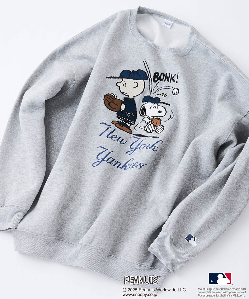 【PEANUTS×MLB】オリジナルデザイン 裏起毛トレーナー ヤンキース ドジャース カブス キャラクター