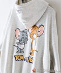 【TOM and JERRY/トムとジェリー】【ユニセックスデザインでリンクコーデにも◎】裏起毛プルオーバーパーカー フーディ 保温 カジュアル キャラクター トム ジェリー タフィー サカナ