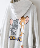 【TOM and JERRY/トムとジェリー】【ユニセックスデザインでリンクコーデにも◎】裏起毛プルオーバーパーカー フーディ 保温 カジュアル キャラクター トム ジェリー タフィー サカナ