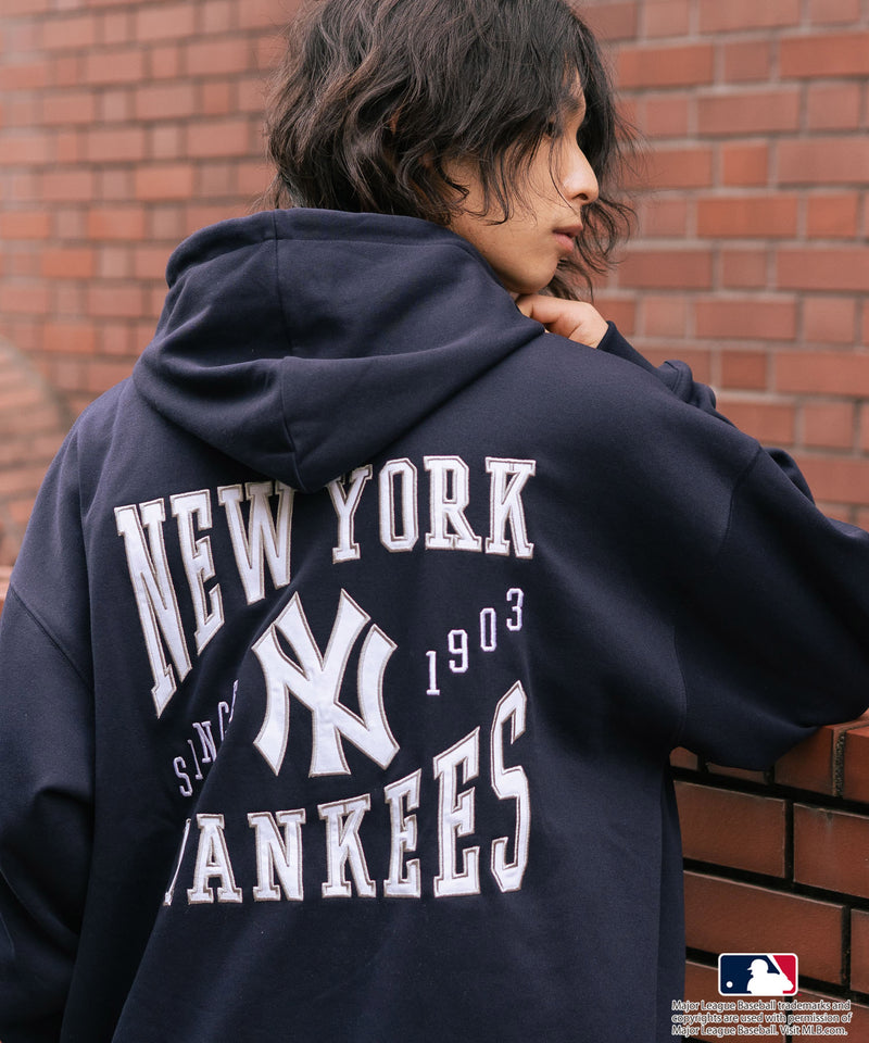 【MLB/メジャーリーグベースボール】裏起毛 バックロゴ フーディー プルオーバーパーカー
