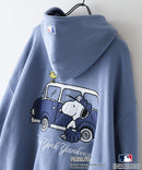 【PEANUTS/ピーナッツ】【ユニセックスデザインでリンクコーデにも◎】MLB×PEANUTS 裏起毛ジップパーカー 保温 キャラクター ドジャース ヤンキース ホワイトソックス