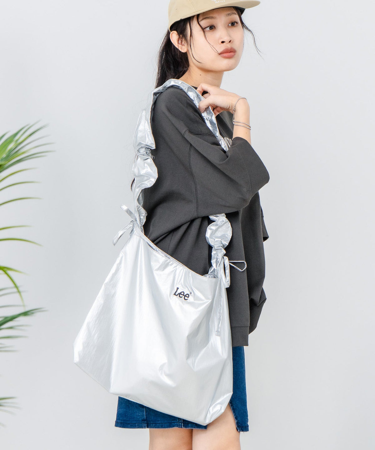 Masmarulez■ ナイロン2wayシャーリングバッグ_ Light blue masmarulez☆Nylon 2way shirring hobo bag_light blue バッグ