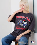 【PEANUTS×MLB】オリジナルデザインTシャツ 刺繍 ドロップショルダー ユニセックス