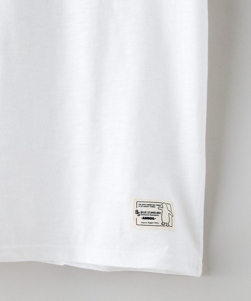 【Blue Standard/ブルースタンダード】スラブコットン アニマルプリント Tシャツzo
