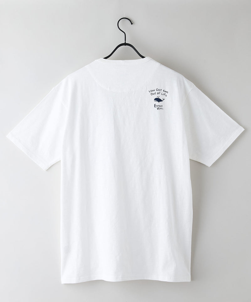 【Blue Standard/ブルースタンダード】スラブコットン アニマルプリント ポケット付Tシャツzo