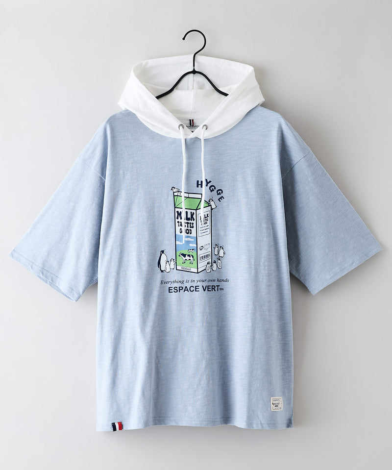 【Blue Standard/ブルースタンダード】スラブコットン アニマルプリント Tパーカーzo