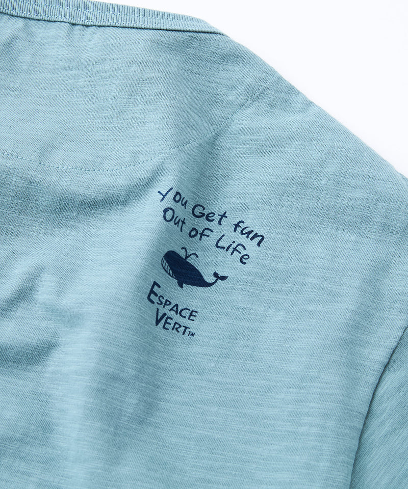 【Blue Standard/ブルースタンダード】スラブコットン アニマルプリント ポケット付Tシャツzo
