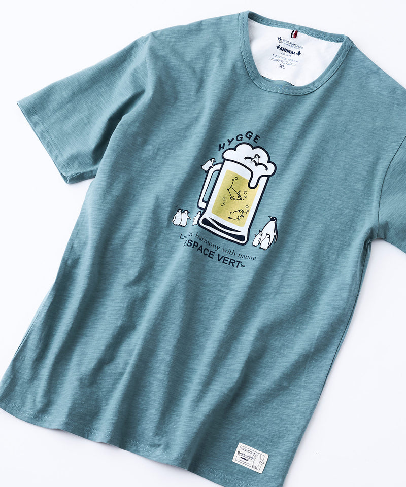 【Blue Standard/ブルースタンダード】スラブコットン アニマルプリント Tシャツzo