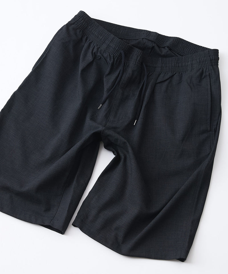 快適素材 リネンタッチ ショートパンツ ドライタッチ 速乾 シャリパン ストレッチ【NATURAL STORY/ナチュラルストーリー】