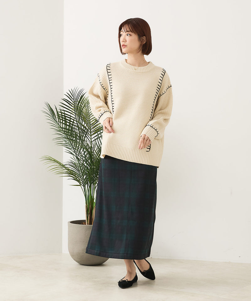 【C-FORT POINT/フォートポイント】裏地ベロア 台形スカート