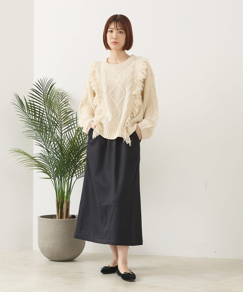 【C-FORT POINT/フォートポイント】裏地ベロア 台形スカート