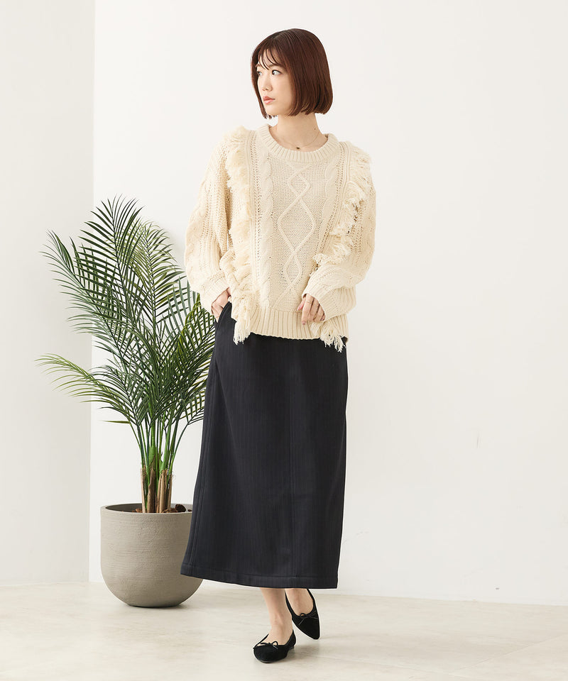 【C-FORT POINT/フォートポイント】裏地ベロア 台形スカート